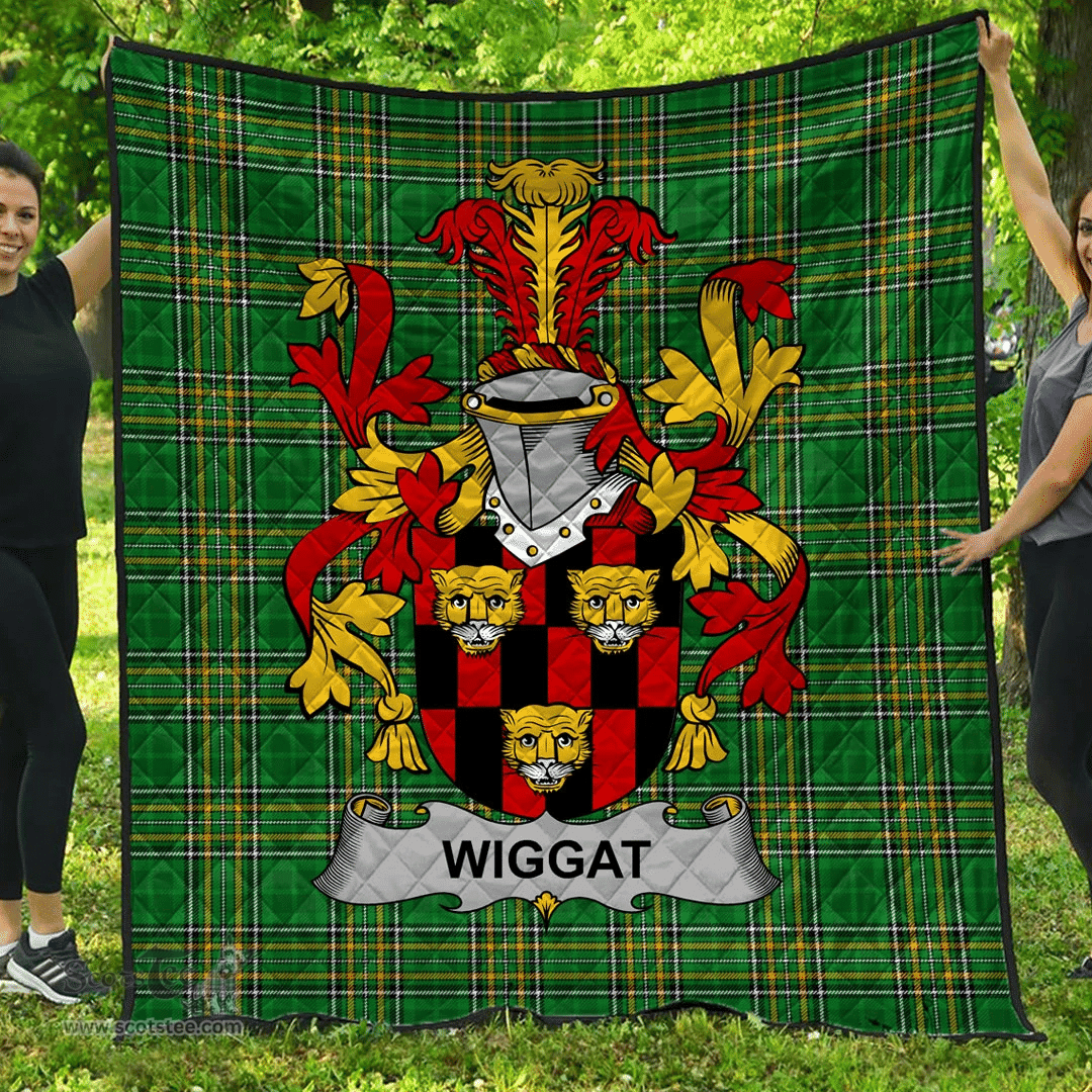Scottish Wiggat Irish Coat of Arms Family Crest Quilt Irish National Tartan Irish County Quilts