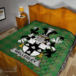 Scottish Wellesley Irish Coat of Arms Family Crest Quilt Irish National Tartan Irish County Quilts