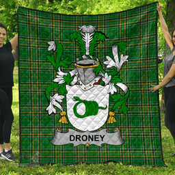 Scottish Droney Or O'Droney Irish Coat of Arms Family Crest Quilt Irish National Tartan Irish County Quilts