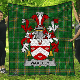 Scottish Wakeley Irish Coat of Arms Family Crest Quilt Irish National Tartan Irish County Quilts
