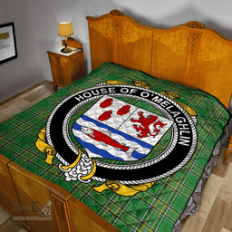 Scottish House Of O'Melaghlin Irish Coat of Arms Family Crest Quilt Irish National Tartan Irish County Quilts