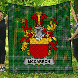 Scottish Mccarron Irish Coat of Arms Family Crest Quilt Irish National Tartan Irish County Quilts