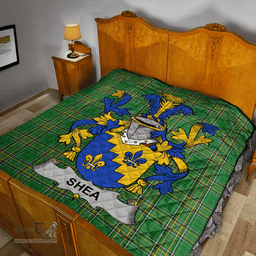 Scottish Shea Or O'Shee Irish Coat of Arms Family Crest Quilt Irish National Tartan Irish County Quilts