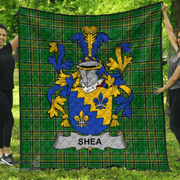 Scottish Shea Or O'Shee Irish Coat of Arms Family Crest Quilt Irish National Tartan Irish County Quilts