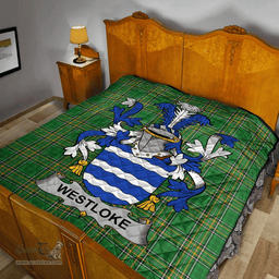 Scottish Westloke Or Westlock Irish Coat of Arms Family Crest Quilt Irish National Tartan Irish County Quilts