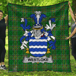 Scottish Westloke Or Westlock Irish Coat of Arms Family Crest Quilt Irish National Tartan Irish County Quilts