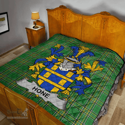 Scottish Hone Or O'Hone Irish Coat of Arms Family Crest Quilt Irish National Tartan Irish County Quilts
