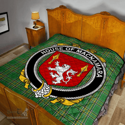 Scottish House Of Macnamara Irish Coat of Arms Family Crest Quilt Irish National Tartan Irish County Quilts