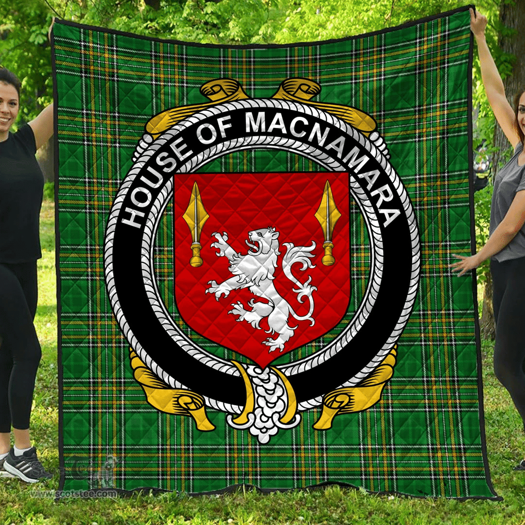 Scottish House Of Macnamara Irish Coat of Arms Family Crest Quilt Irish National Tartan Irish County Quilts