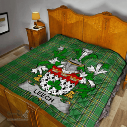 Scottish Leech Irish Coat of Arms Family Crest Quilt Irish National Tartan Irish County Quilts