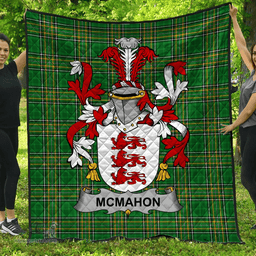 Scottish Mcmahon Or Mcmahan Irish Coat of Arms Family Crest Quilt Irish National Tartan Irish County Quilts