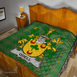 Scottish Odell Irish Coat of Arms Family Crest Quilt Irish National Tartan Irish County Quilts