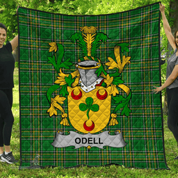 Scottish Odell Irish Coat of Arms Family Crest Quilt Irish National Tartan Irish County Quilts