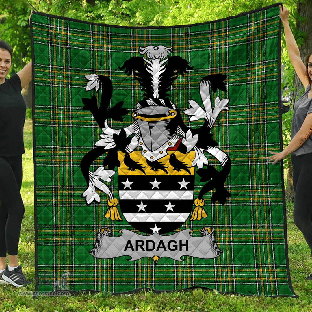 Scottish Ardagh Irish Coat of Arms Family Crest Quilt Irish National Tartan Irish County Quilts