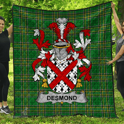 Scottish Desmond Irish Coat of Arms Family Crest Quilt Irish National Tartan Irish County Quilts