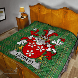 Scottish Lambert Irish Coat of Arms Family Crest Quilt Irish National Tartan Irish County Quilts