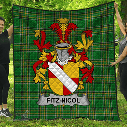 Scottish Fitz-Nicol Irish Coat of Arms Family Crest Quilt Irish National Tartan Irish County Quilts