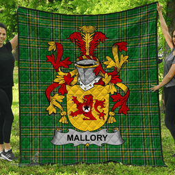 Scottish Mallory Irish Coat of Arms Family Crest Quilt Irish National Tartan Irish County Quilts