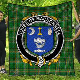 Scottish House Of Macdonnell (Clare And Connacht) Irish Coat of Arms Family Crest Quilt Irish National Tartan Irish County Quilts