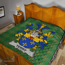 Scottish Terry Irish Coat of Arms Family Crest Quilt Irish National Tartan Irish County Quilts