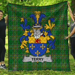 Scottish Terry Irish Coat of Arms Family Crest Quilt Irish National Tartan Irish County Quilts