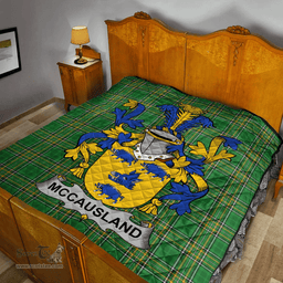 Scottish Mccausland Irish Coat of Arms Family Crest Quilt Irish National Tartan Irish County Quilts
