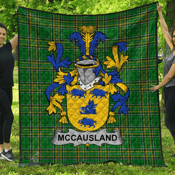 Scottish Mccausland Irish Coat of Arms Family Crest Quilt Irish National Tartan Irish County Quilts