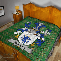 Scottish Mcrery Or Mccrery Irish Coat of Arms Family Crest Quilt Irish National Tartan Irish County Quilts