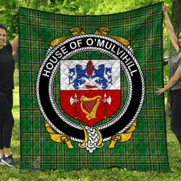 Scottish House Of O'Mulvihill Irish Coat of Arms Family Crest Quilt Irish National Tartan Irish County Quilts