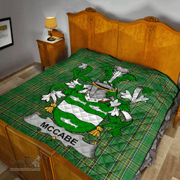 Scottish Mccabe Irish Coat of Arms Family Crest Quilt Irish National Tartan Irish County Quilts