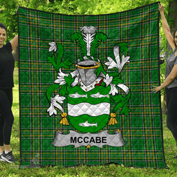 Scottish Mccabe Irish Coat of Arms Family Crest Quilt Irish National Tartan Irish County Quilts