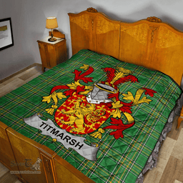 Scottish Titmarsh Irish Coat of Arms Family Crest Quilt Irish National Tartan Irish County Quilts