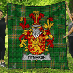 Scottish Titmarsh Irish Coat of Arms Family Crest Quilt Irish National Tartan Irish County Quilts