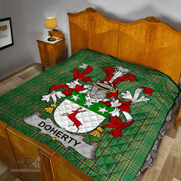 Scottish Doherty Or O'Doherty Irish Coat of Arms Family Crest Quilt Irish National Tartan Irish County Quilts