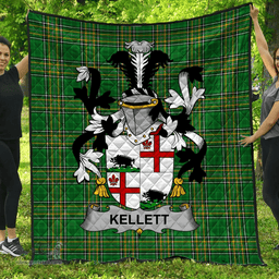 Scottish Kellett Irish Coat of Arms Family Crest Quilt Irish National Tartan Irish County Quilts