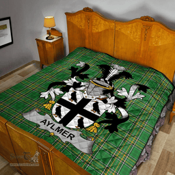 Scottish Aylmer Irish Coat of Arms Family Crest Quilt Irish National Tartan Irish County Quilts