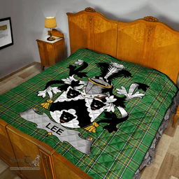 Scottish Lee Or O'Lee Irish Coat of Arms Family Crest Quilt Irish National Tartan Irish County Quilts