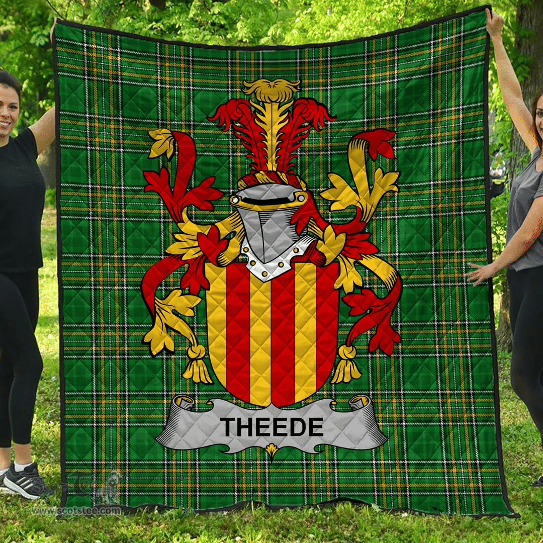 Scottish Theede Irish Coat of Arms Family Crest Quilt Irish National Tartan Irish County Quilts