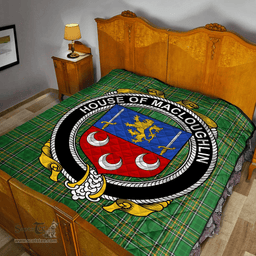 Scottish House Of Macloughlin (Tirconnell) Irish Coat of Arms Family Crest Quilt Irish National Tartan Irish County Quilts