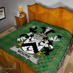Scottish Moore Irish Coat of Arms Family Crest Quilt Irish National Tartan Irish County Quilts