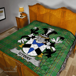 Scottish Otway Irish Coat of Arms Family Crest Quilt Irish National Tartan Irish County Quilts