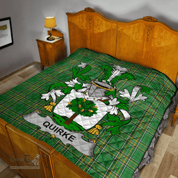 Scottish Quirke Or O'Quirke Irish Coat of Arms Family Crest Quilt Irish National Tartan Irish County Quilts