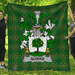 Scottish Quirke Or O'Quirke Irish Coat of Arms Family Crest Quilt Irish National Tartan Irish County Quilts