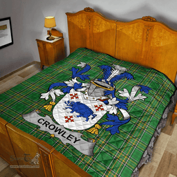 Scottish Crowley Or O'Crouley Irish Coat of Arms Family Crest Quilt Irish National Tartan Irish County Quilts