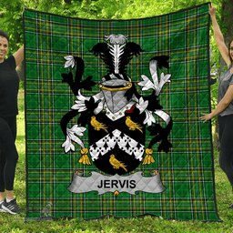 Scottish Jervis Or Jarvis Irish Coat of Arms Family Crest Quilt Irish National Tartan Irish County Quilts