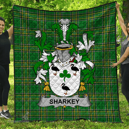 Scottish Sharkey Or O'Sharkey Irish Coat of Arms Family Crest Quilt Irish National Tartan Irish County Quilts