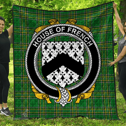 Scottish House Of French Irish Coat of Arms Family Crest Quilt Irish National Tartan Irish County Quilts