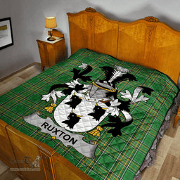Scottish Ruxton Irish Coat of Arms Family Crest Quilt Irish National Tartan Irish County Quilts