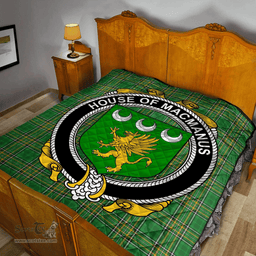 Scottish House Of Macmanus Irish Coat of Arms Family Crest Quilt Irish National Tartan Irish County Quilts