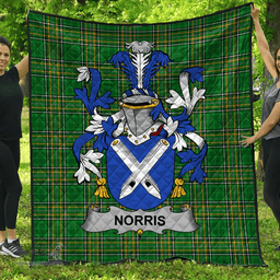 Scottish Norris Irish Coat of Arms Family Crest Quilt Irish National Tartan Irish County Quilts